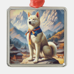 Ornamento De Metal Ilustração Vintage Coreano Jindo
