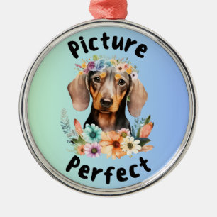 Ornamento De Metal Imagem Dachshund Perfeito
