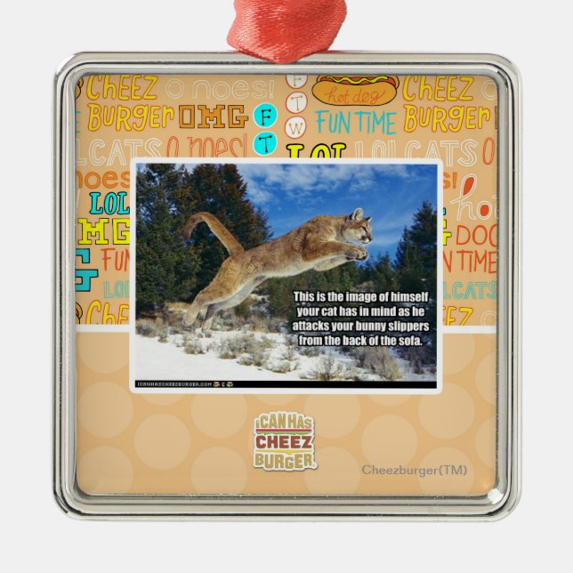 Ornamento De Metal Imagem do gato (Frente)