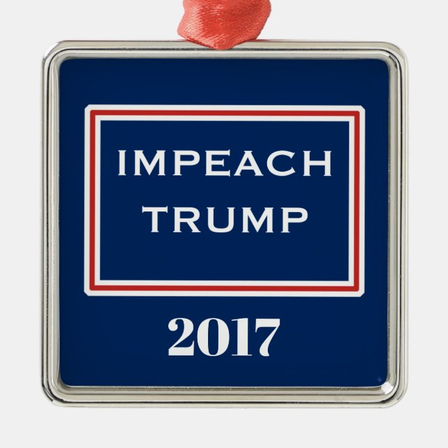 Ornamento De Metal Impeach Trump Red White Modelo (Frente)