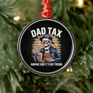 Ornamento De Metal Imposto do Papai Garantindo que não é Esqueleto En