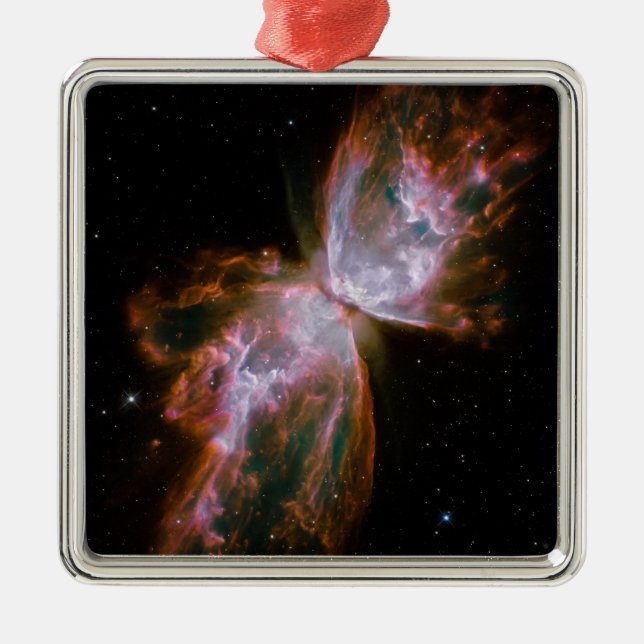 Ornamento De Metal Impressão da Nebulosa Borboleta (Frente)