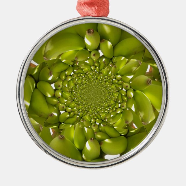 Ornamento De Metal Impressão de Arte/Gráfico de Banana Verde Caleidos (Frente)