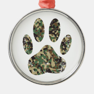 Ornamento De Metal Impressão de Cachorro de Camo Distante