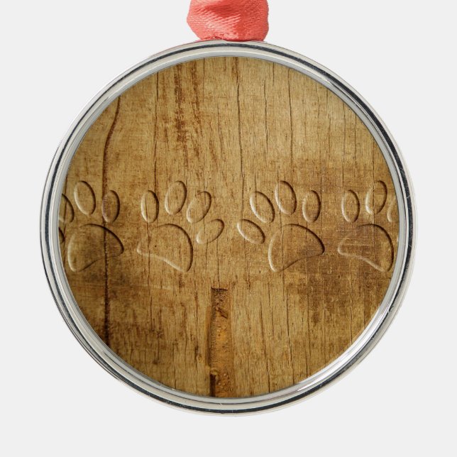 Ornamento De Metal Impressão de Cães de Madeira (Frente)