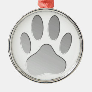 Ornamento De Metal Impressão de Pata de Cão com Aspecto Metálico