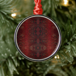 Ornamento De Metal Impressão de Python Vermelho e Preto