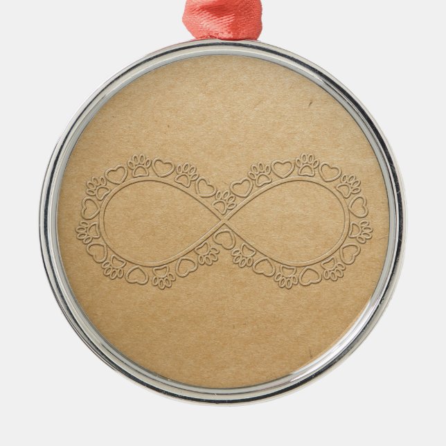 Ornamento De Metal Impressão Infinita De Cachorro (Frente)