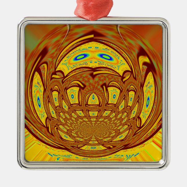 Ornamento De Metal Impressão ouro Amarelo De Luvas De Beisebol (Frente)