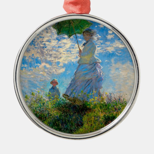 Ornamento De Metal Impressionismo de Monet Woman (Frente)