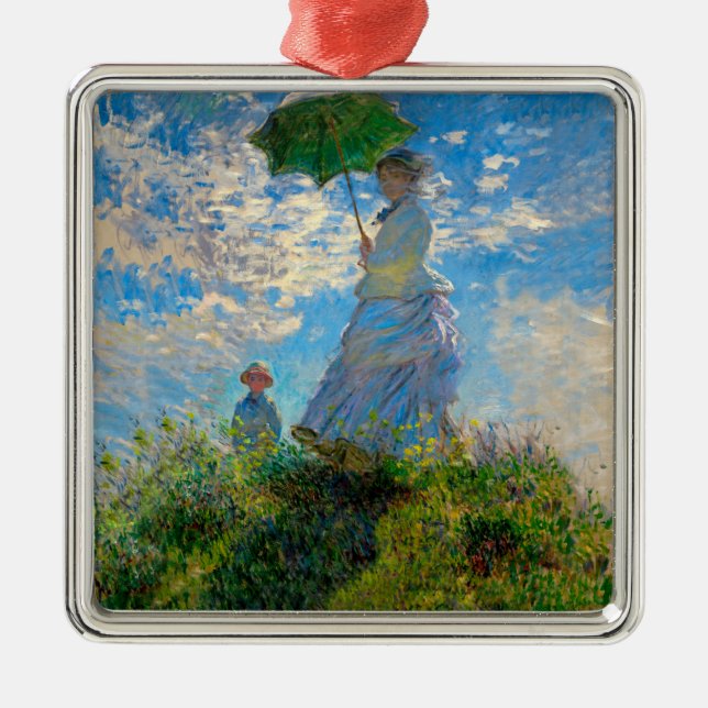 Ornamento De Metal Impressionismo de Monet Woman (Frente)
