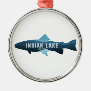 Ornamento De Metal Indian Lake New York Fish