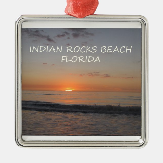 Ornamento De Metal Indian Rocks Beach Florida Sunset (Frente)