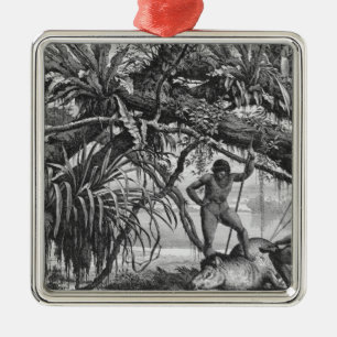 Ornamento De Metal Indianos de Caripuna com tapir