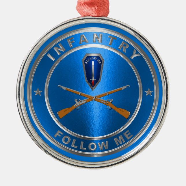 Ornamento De Metal INFANTRY VETERAN Christmas (Frente)