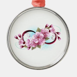 Ornamento De Metal Infinidade com Flores de Flor Sakura
