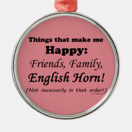 Ornamento De Metal Inglês Horn me faz feliz
