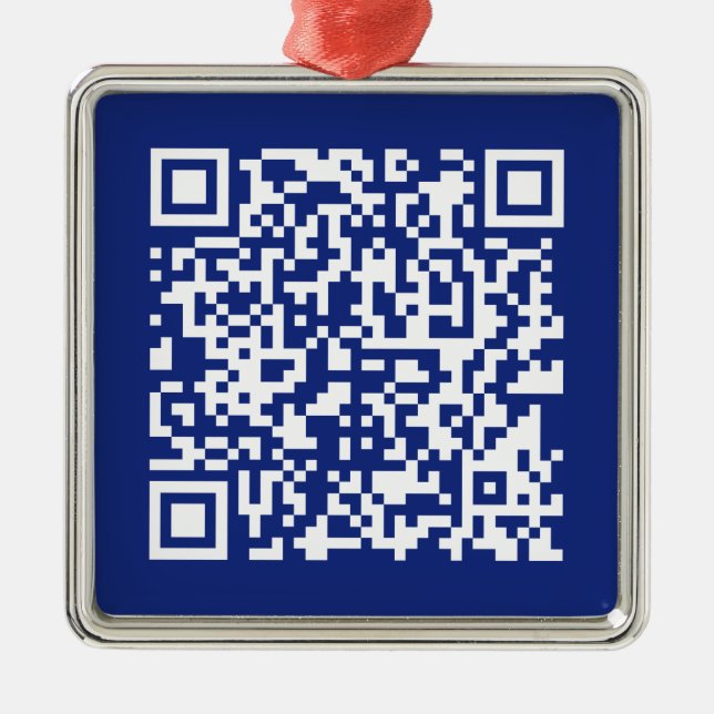 Ornamento De Metal Inserir URL Gerado Instantaneamente Código QR | Az (Frente)
