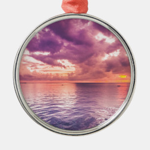 Ornamento De Metal Inspiração Sunset Oceânico
