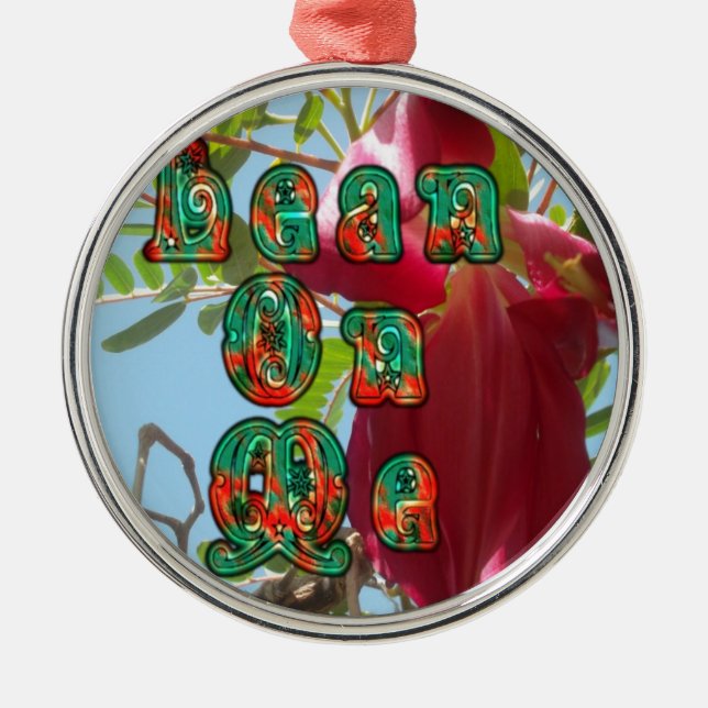 Ornamento De Metal Inspiron Lean On Me Floral Skyward Art Impressão (Frente)