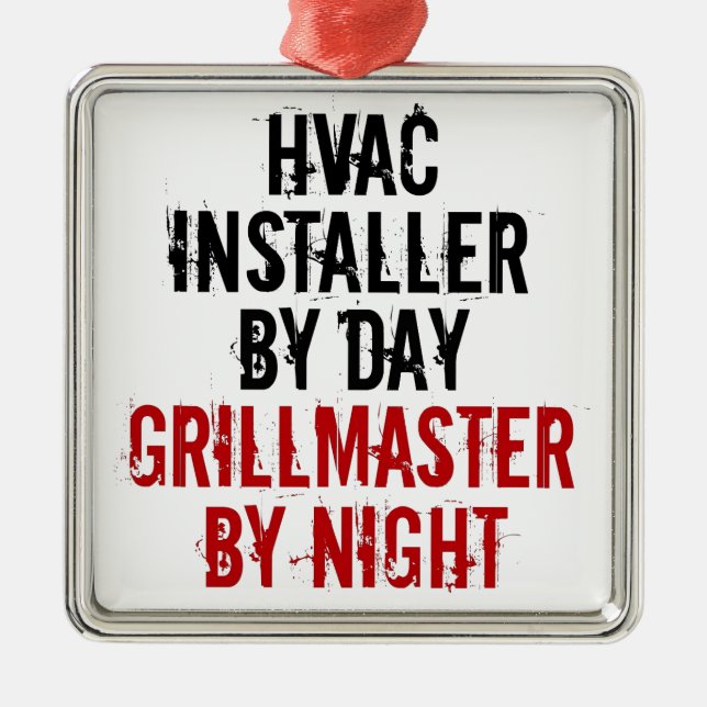 Ornamento De Metal Instalador do HVAC Loves Grieling (Frente)