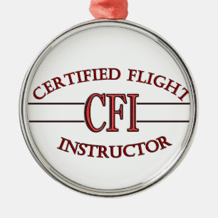 ORNAMENTO DE METAL INSTRUTOR DE VOO CERTIFICADO DO LOGOTIPO RED CSF