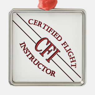 ORNAMENTO DE METAL INSTRUTOR DE VOO CERTIFICADO LOGOTIPO RED CSF