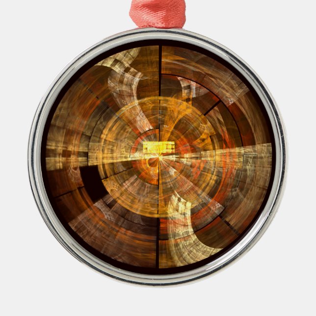 Ornamento De Metal Integridade Abstrato Art Round (Frente)