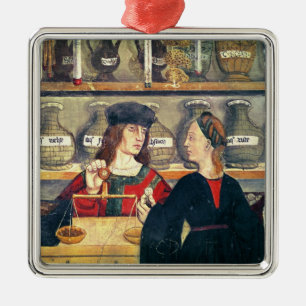 Ornamento De Metal Interior de uma farmácia