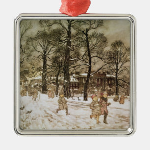 Ornamento De Metal Inverno de Arthur Rackham em jardins de
