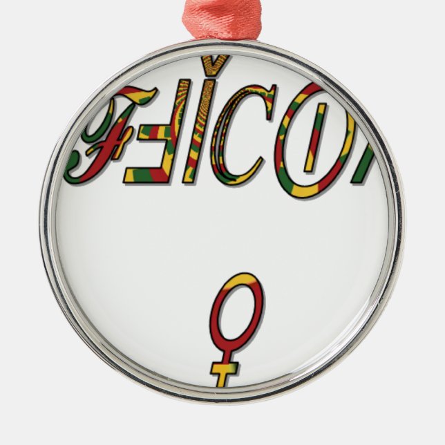 Ornamento De Metal Invertido "OFICIAL Female Symbol Art Impressão (Frente)