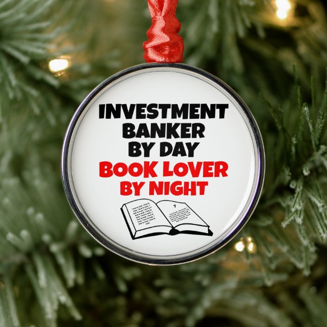 Ornamento De Metal Investment Banker Loves Reading (Árvore)