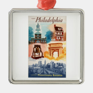 Ornamento De Metal Ir para Fila.no Caminho De Ferro Da Pensilvânia
