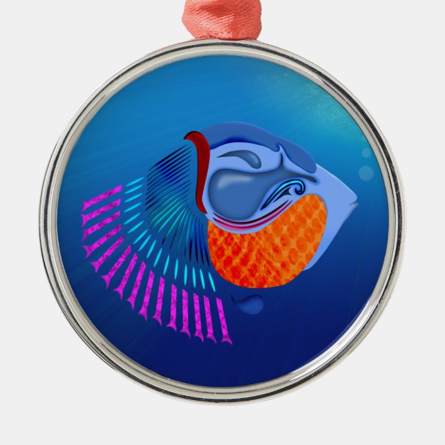 Ornamento De Metal Ir Peixe (Frente)