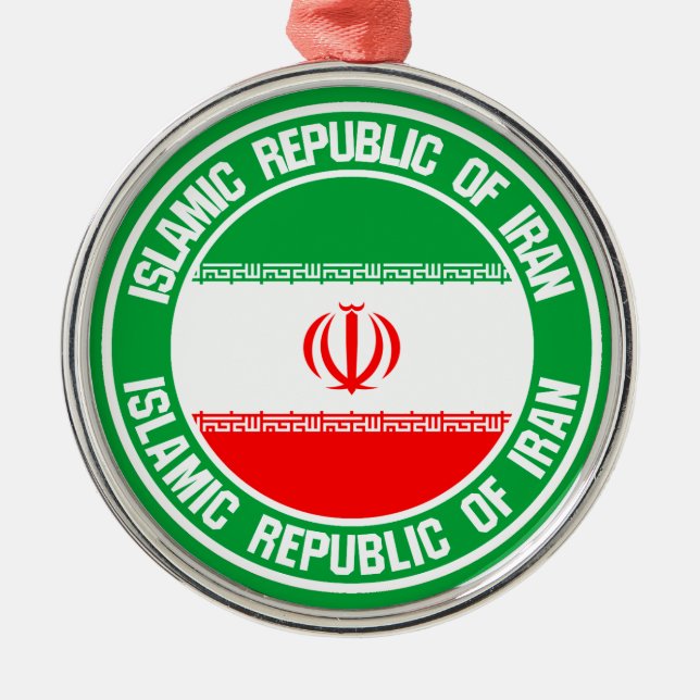 Ornamento De Metal Iran Round Emblem (Frente)