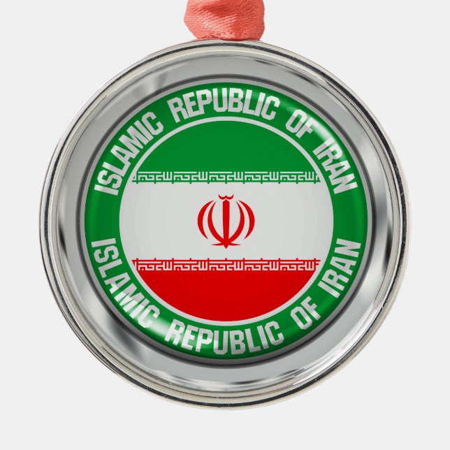 Ornamento De Metal Iran Round Emblem (Frente)