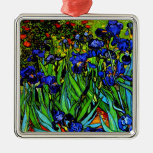Ornamento De Metal Irises, a famosa pintura floral de Van Gogh