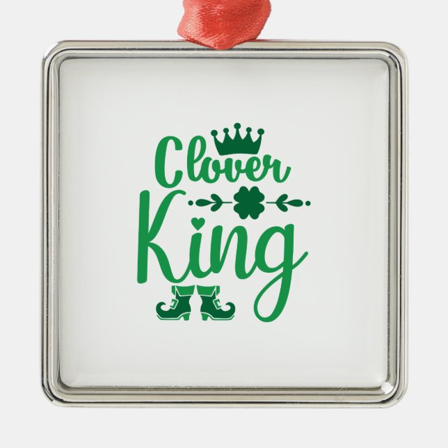 Ornamento De Metal Irish Clover King (Frente)
