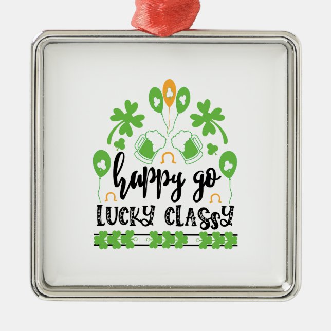 Ornamento De Metal Irish Happy Go Sorcky Classy (Frente)