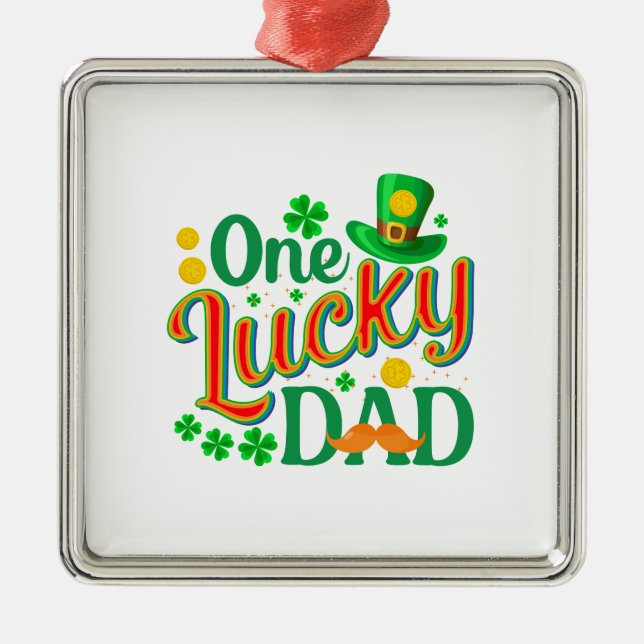 Ornamento De Metal Irish One Lucky Pai (Frente)