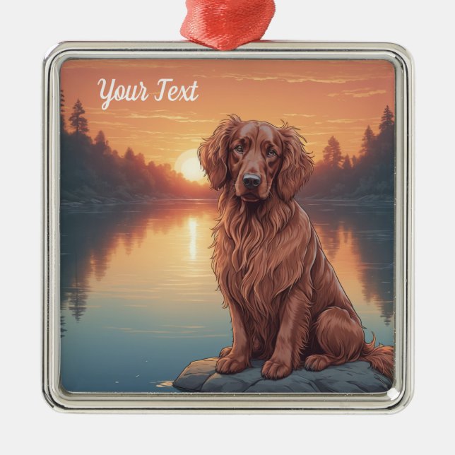 Ornamento De Metal Irish Setter by Lake (Frente)