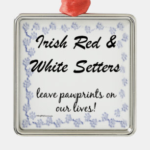 Ornamento De Metal Irish Setters deixa pegadas