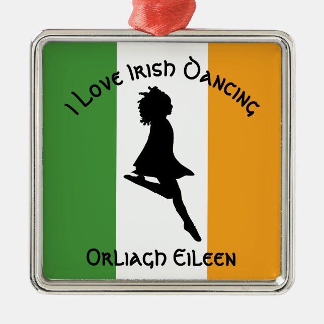 Ornamento De Metal Irish Step Dancing Personalizar com o Nome do Orna (Frente)