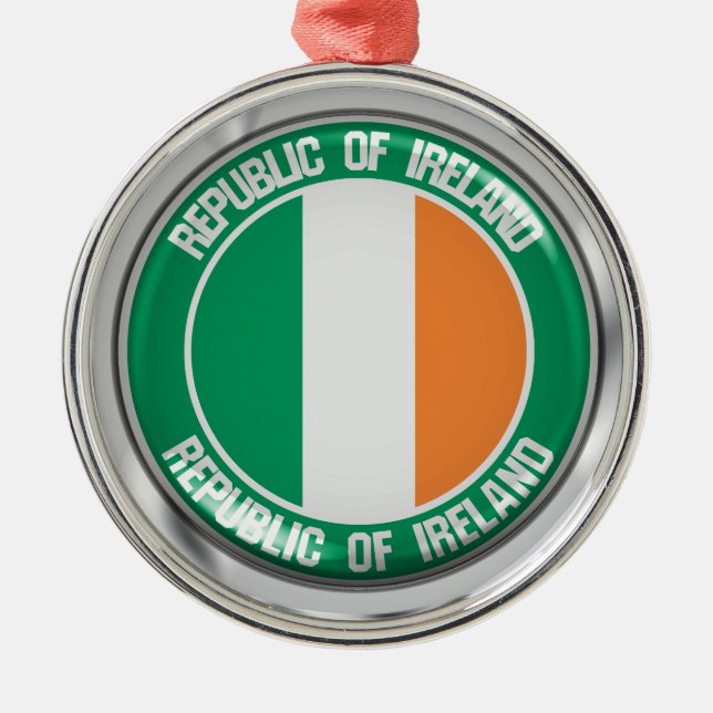 Ornamento De Metal Irlanda Round Emblem (Frente)
