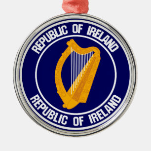 Ornamento De Metal Irlanda Round Emblem