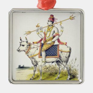 Ornamento De Metal Ishana ou Shiva, gravado por C. de Motte (1785-183