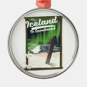 Ornamento De Metal Islândia para praticar snowboard