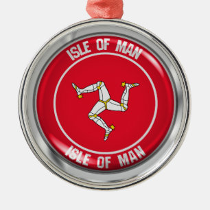 Ornamento De Metal Isle of Man Round Emblem