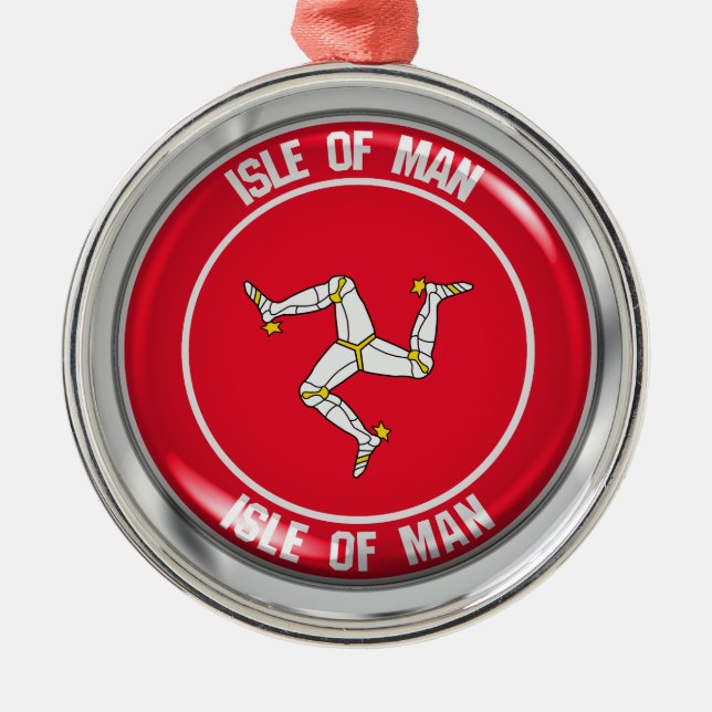 Ornamento De Metal Isle of Man Round Emblem (Frente)