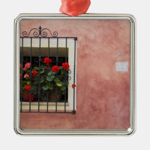 Ornamento De Metal Itália, Asciano, Caixas de Janela com Primavera Fr